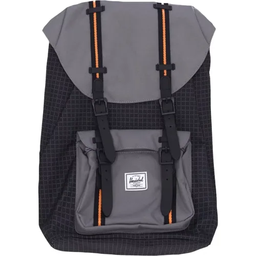 Grid Black Backpack with Laptop Compartment , male, Sizes: ONE SIZE - Herschel - Modalova