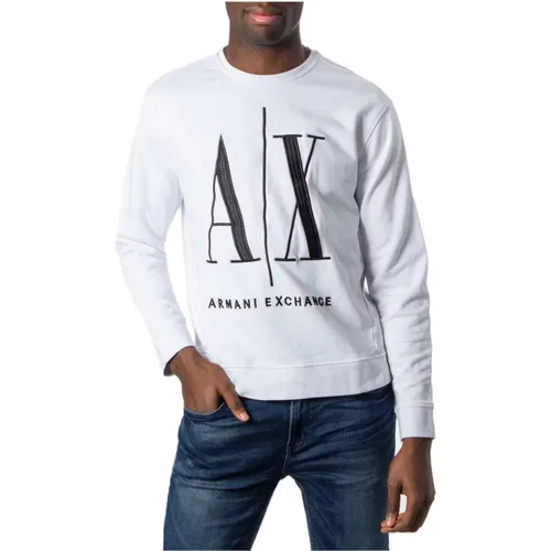 Herren Weißes Print Sweatshirt , Herren, Größe: L - Armani Exchange - Modalova
