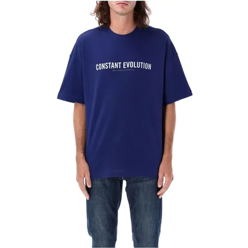 Oversized Piquet T-Shirt Rundhalsausschnitt , Herren, Größe: S - Emporio Armani - Modalova