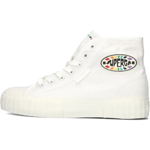 Strip Multic Logo Hohe Sneakers , Damen, Größe: 37 EU - Superga - Modalova