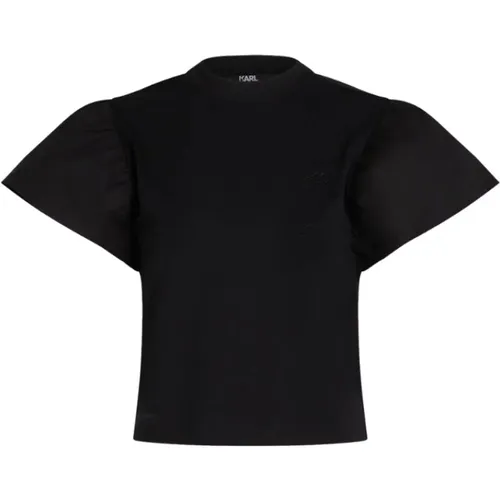 Einfaches T-Shirt , Damen, Größe: M - Karl Lagerfeld - Modalova