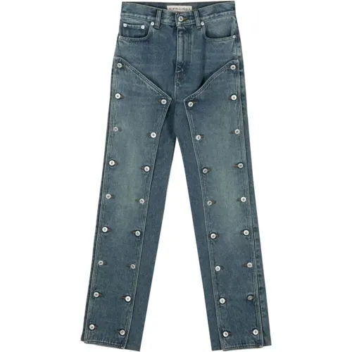 Blaue Denim Straight Leg Jeans , Damen, Größe: W26 - Y/Project - Modalova