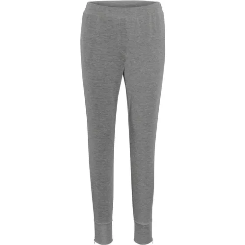 Dunkelgraue Melange Sweat Pant , Damen, Größe: L - My Essential Wardrobe - Modalova