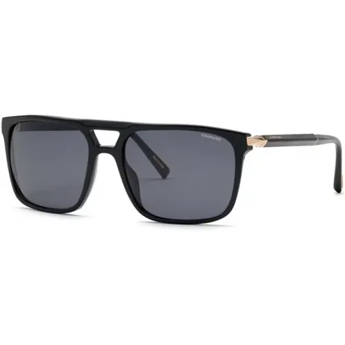 Schwarze Glänzende Sonnenbrille , unisex, Größe: 59 MM - Chopard - Modalova