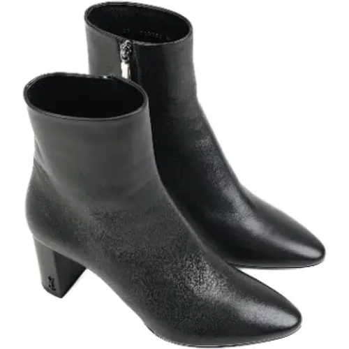 Pre-owned Leather boots , female, Sizes: 7 1/2 UK - Yves Saint Laurent Vintage - Modalova