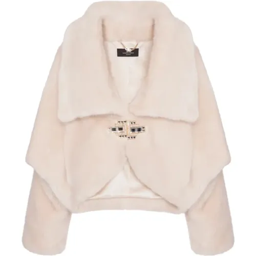 Faux Fur & Shearling Jackets , female, Sizes: S - Elisabetta Franchi - Modalova