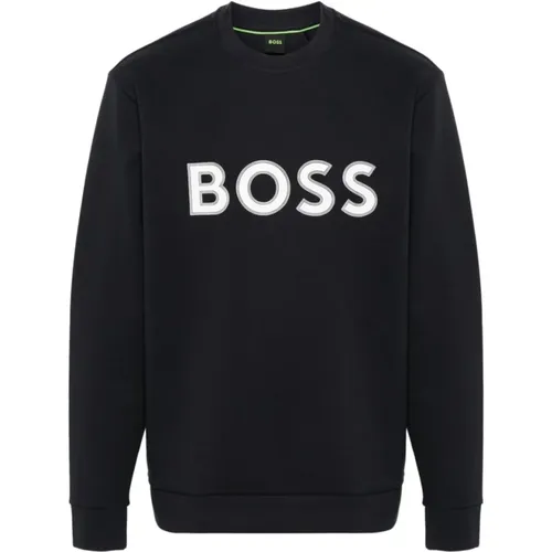 Navy Stretch Sweatshirt , Herren, Größe: XL - Hugo Boss - Modalova