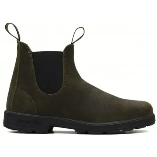 Dark Olive Suede Chelsea Boots , male, Sizes: 8 1/2 UK, 9 UK, 8 UK, 5 UK, 3 1/2 UK, 3 UK - Blundstone - Modalova