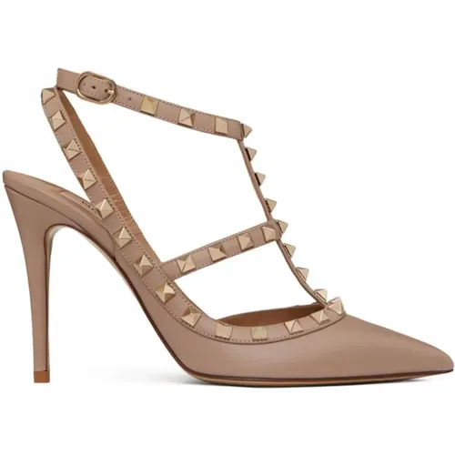 Studded Heel Ankle Strap Pumps , female, Sizes: 2 1/2 UK - Valentino Garavani - Modalova