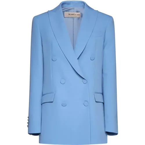 Stilvolle Jacken mit Bedeckter Knopfleiste , Damen, Größe: S - Blanca Vita - Modalova
