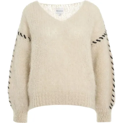 Mohair Knit Pullover Aw24 , female, Sizes: S - American Dreams - Modalova