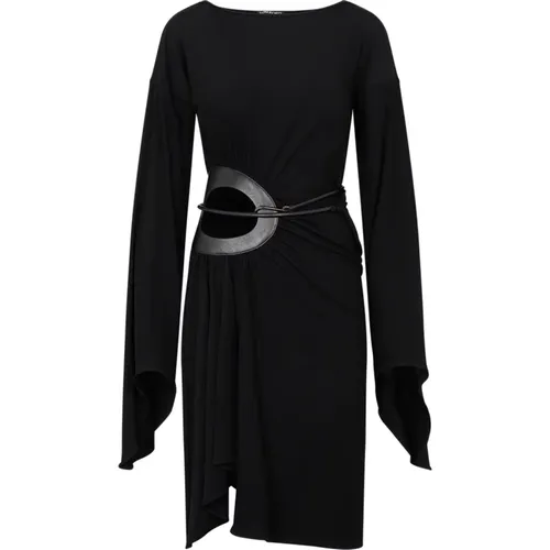 Asymmetric Viscose Dress , female, Sizes: XS, 2XS - Tom Ford - Modalova