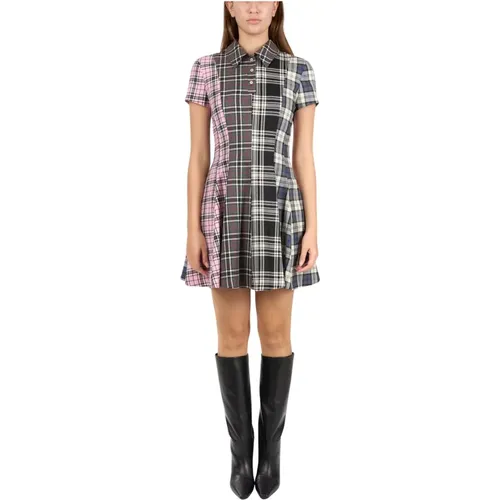 Tartan Woll Mini Kleid , Damen, Größe: M - MSGM - Modalova