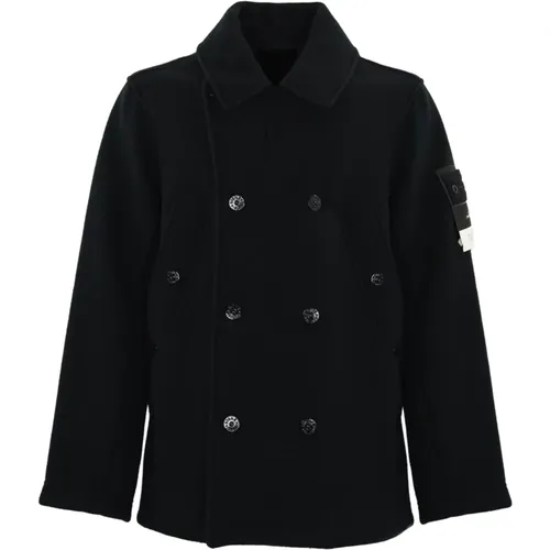 Wool Cashmere Double-Breasted Coat , male, Sizes: L - Stone Island - Modalova