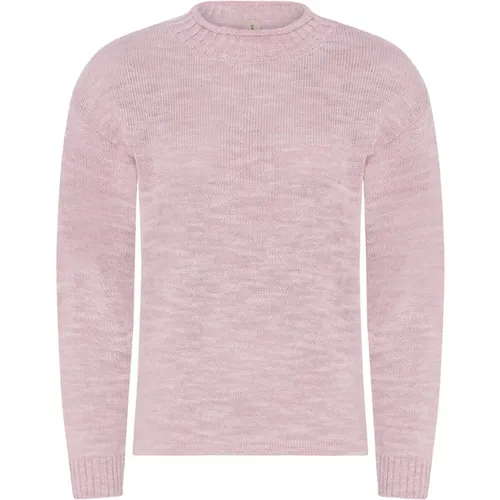 Rosa Melange Rollkragen Pullover Bluse , Damen, Größe: M - Skovhuus - Modalova