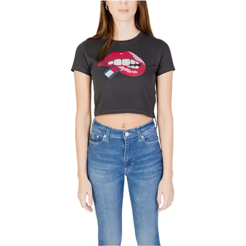 Baumwoll T-Shirt Frühling/Sommer Kollektion , Damen, Größe: XS - Tommy Jeans - Modalova