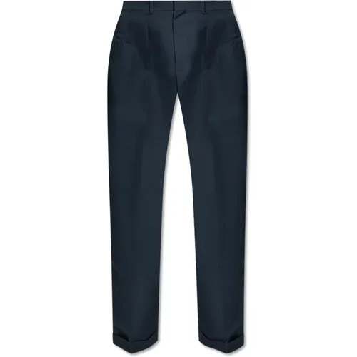 Cotton trousers with rolled-up legs , male, Sizes: W34, W31 - Tom Ford - Modalova