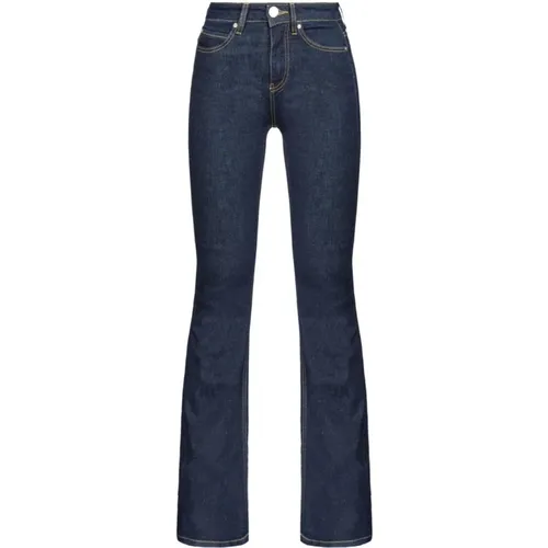 Dunkelblaue Jeans Elastisch Weites Bein , Damen, Größe: W32 - pinko - Modalova