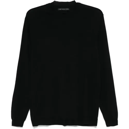 Schwarzer Merinowollpullover , Herren, Größe: 2XL - Low Brand - Modalova