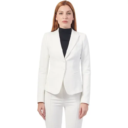 Weiße Slim Fit Blazer Jacke , Damen, Größe: M - PATRIZIA PEPE - Modalova