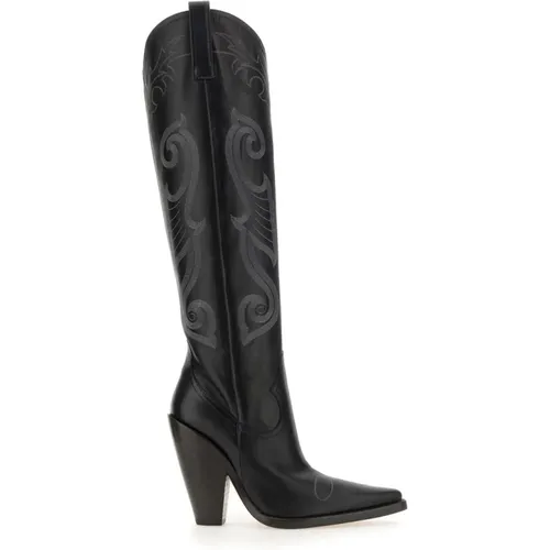 Leder Texanese Stiefel Made in Italy - Moschino - Modalova