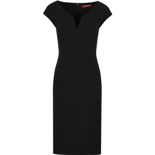 Elegant V-Neck Cady Dress , female, Sizes: L, M - Max Mara Studio - Modalova