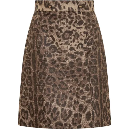 Leopard Print Short Skirt - Dolce & Gabbana - Modalova