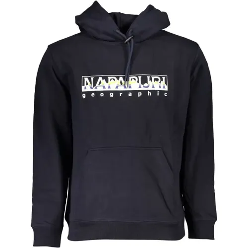 Blaues Kapuzen-Fleece-Sweatshirt - Loose Fit , Herren, Größe: 2XL - Napapijri - Modalova