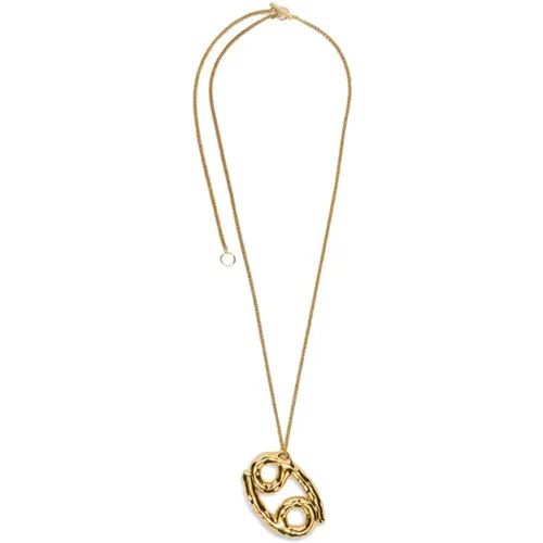 Golden Cancer Zodiac Pendant Necklace , female, Sizes: ONE SIZE - Jil Sander - Modalova