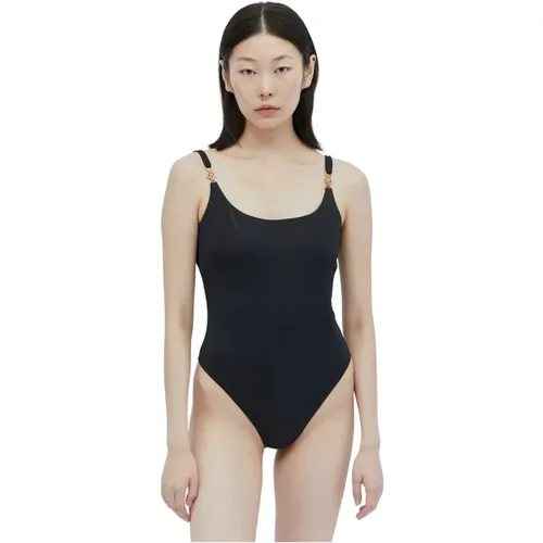 Scoop Neck Badeanzug mit Medusa Plaque , Damen, Größe: L - Versace - Modalova