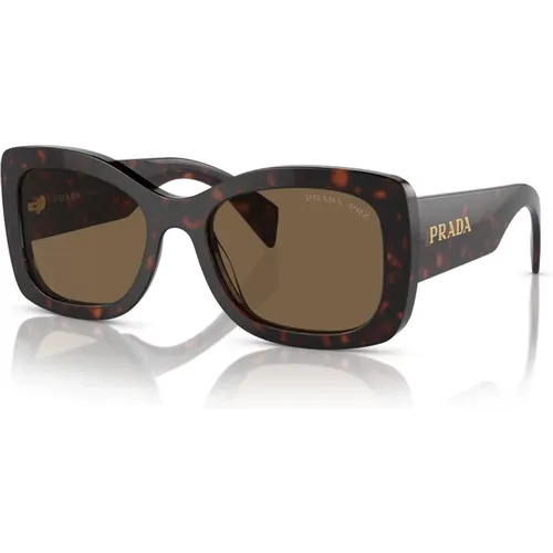 Schildpatt/Dunkelbraune Sonnenbrille,Schwarze/Dunkelgraue Sonnenbrille,Sunglasses,Moderne A08S Sonnenbrille - Prada - Modalova