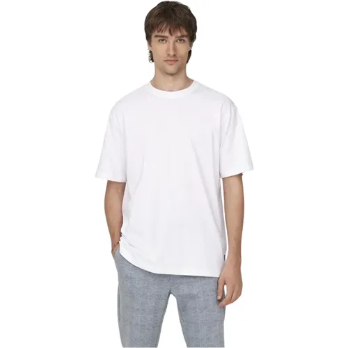 Entspanntes T-Shirt mit kurzen Ärmeln für Männer , Herren, Größe: L - Only & Sons - Modalova