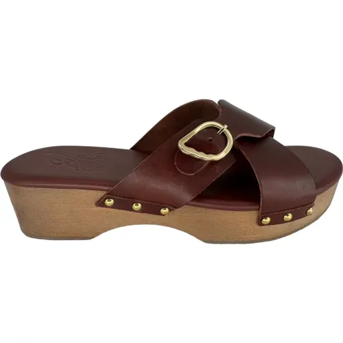 Stylish Marilisa Leather Clogs , female, Sizes: 4 UK - Ancient Greek Sandals - Modalova