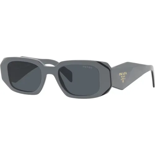 Grey/Dark Grey Sunglasses , female, Sizes: 49 MM - Prada - Modalova