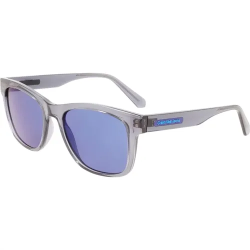 Transparente Grau/Blau Sonnenbrille , unisex, Größe: 54 MM - Calvin Klein Jeans - Modalova