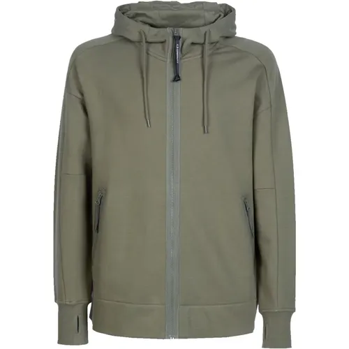 Baumwolljacke, Regular Fit, Khaki , Herren, Größe: L - C.P. Company - Modalova