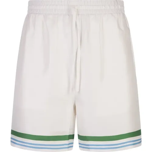 Silk Striped Shorts , male, Sizes: M, L - Casablanca - Modalova