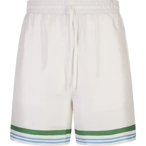 Silk Striped Shorts , male, Sizes: M, XL - Casablanca - Modalova