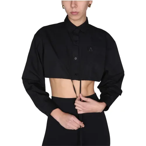 Cropped Shirt , female, Sizes: M, S - Andrea Adamo - Modalova