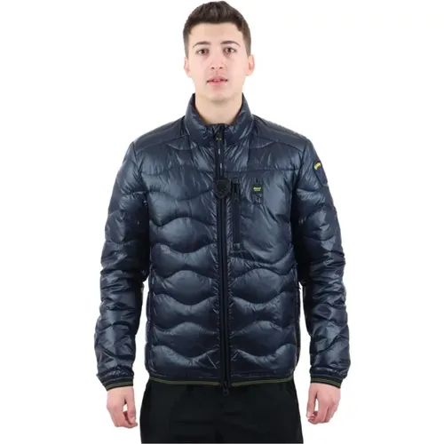 Short Wave Quilted Men's Jacket , male, Sizes: XL, M - Blauer - Modalova