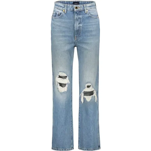 Zerrissene Cropped Jeans mit Kontrastnähten , Damen, Größe: W29 - Khaite - Modalova