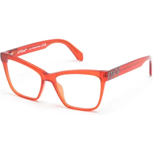 Rote Optische Brille, Vielseitiger Stil , unisex, Größe: 55 MM - Off White - Modalova
