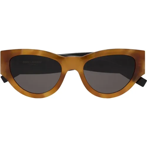 Cat-eye sunglasses in havana , female, Sizes: 53 MM - Saint Laurent - Modalova