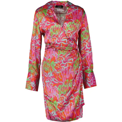Colorful Print Wrap Dress , female, Sizes: S - Ibana - Modalova