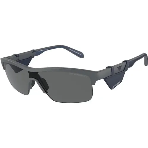 Gris Grey Sunglasses with Dark Lenses , male, Sizes: 35 MM - Emporio Armani - Modalova