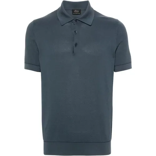 Blaues Casual Polo Shirt , Herren, Größe: 2XL - Brioni - Modalova