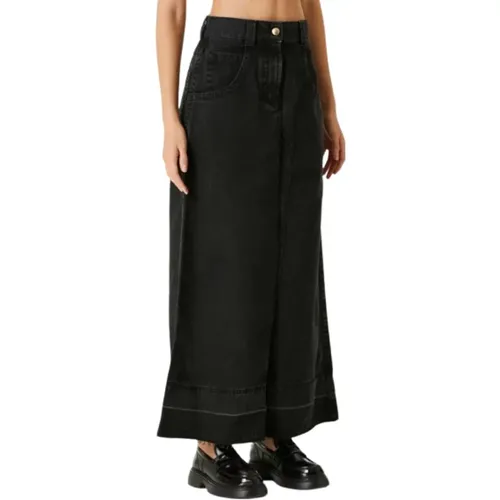 Schwarzer Denim Maxi Rock mit Hoher Taille - Palm Angels - Modalova