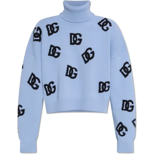 Rollkragenpullover mit Logo - Dolce & Gabbana - Modalova