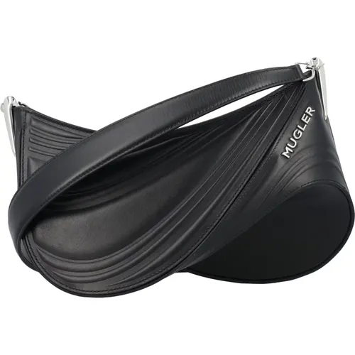 Spiral Curve Leather Shoulder Bag , female, Sizes: ONE SIZE - Mugler - Modalova