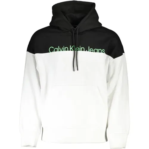 Fleece Hooded Sweatshirt with Central Pocket and Logo Detail , male, Sizes: S, XL, 2XL - Calvin Klein - Modalova